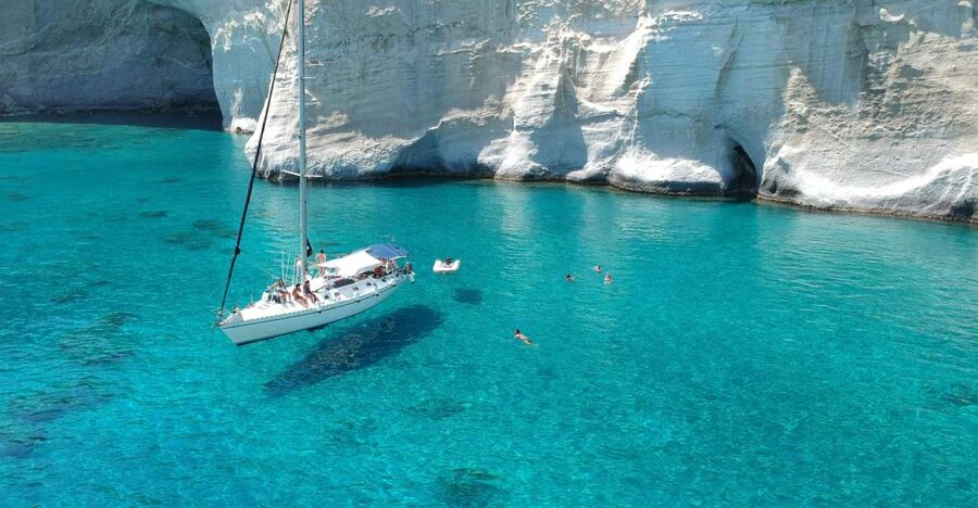 Adamantas: Milos Sightseeing Sailboat Cruise - Adamantas Bay, catacombs, and the old villages