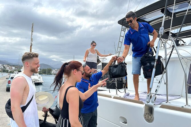 Ag.Nikolaos: Catamaran Trip with Sushi, Drinks, & Water Toys - Barbarossa Cave: a short scenic stop