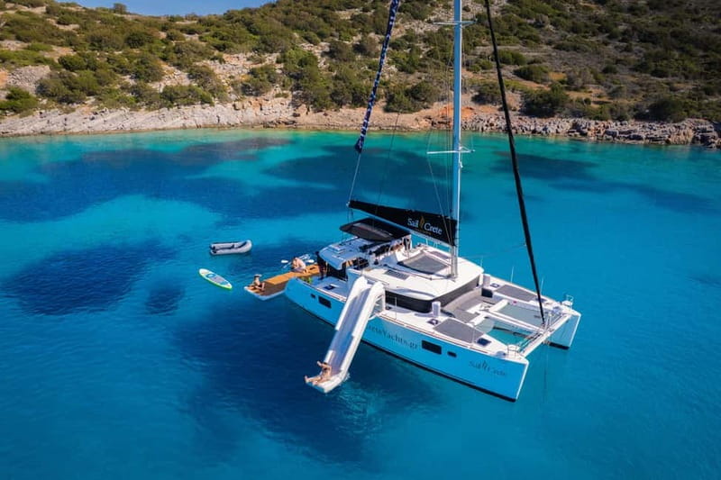 Agios Nikolaos: Sailing Trip Catamaran Lunch and Water Toys - Sailing along Elounda