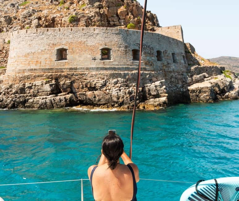 Agios Nikolaos: Spinalonga and Kolokytha Catamaran with Meal - Swimming Near Kolokytha Beach