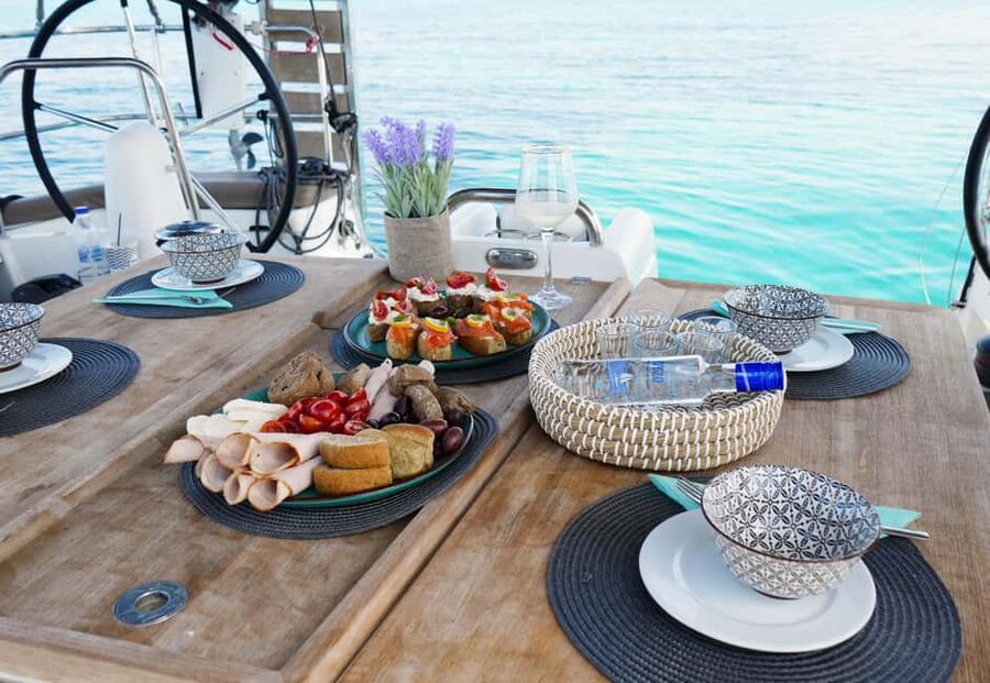 Athens: Semi Private Sunset Sailing and Gastronomy Cruise - What the yacht provides onboard