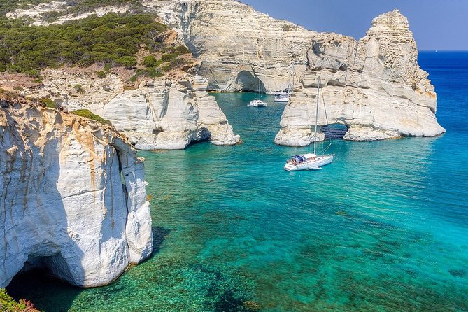 Best of Milos and Poliegos Catamaran snorkelling Cruise with BBQ - Cape Vani and the ride back