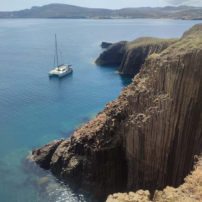 Catamaran Afternoon Cruise: Kleftiko half day with sunset - Cape Vani, Arkoudes, and the return across the bay