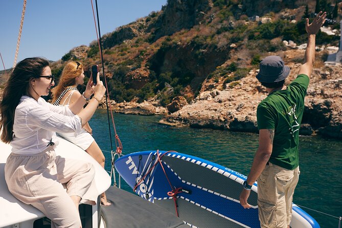 Catamaran Cruise in Nafplio | Private - Leaving Nafplio beneath Bourtzi fortress