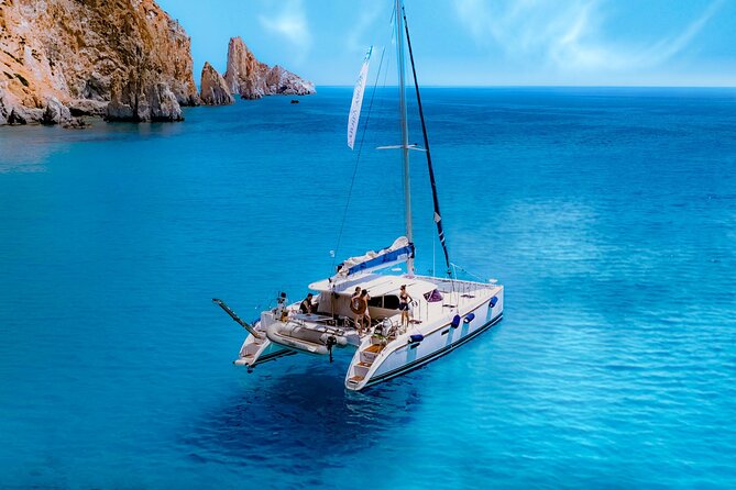 Catamaran Full-Day of Milos and Poliegos With Lunch & BBQ - Kleftiko’s pirate coves and white volcanic rock