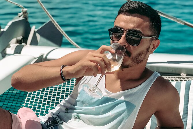 Chania: Afternoon Catamaran trip - Dinner, Drinks & Sunset - One hour along the Cretan coast