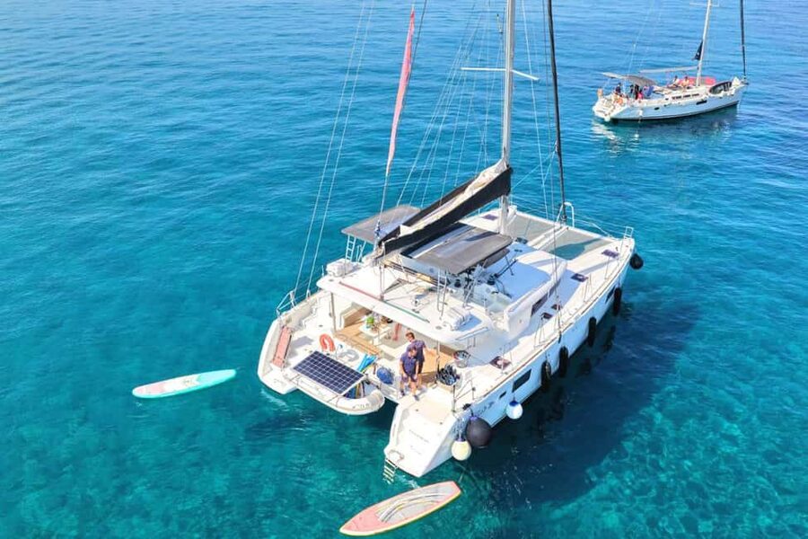 Chania Old Port: All-inclusive Catamaran Trip Agioi Theodori - The return crossing and the pace of the day