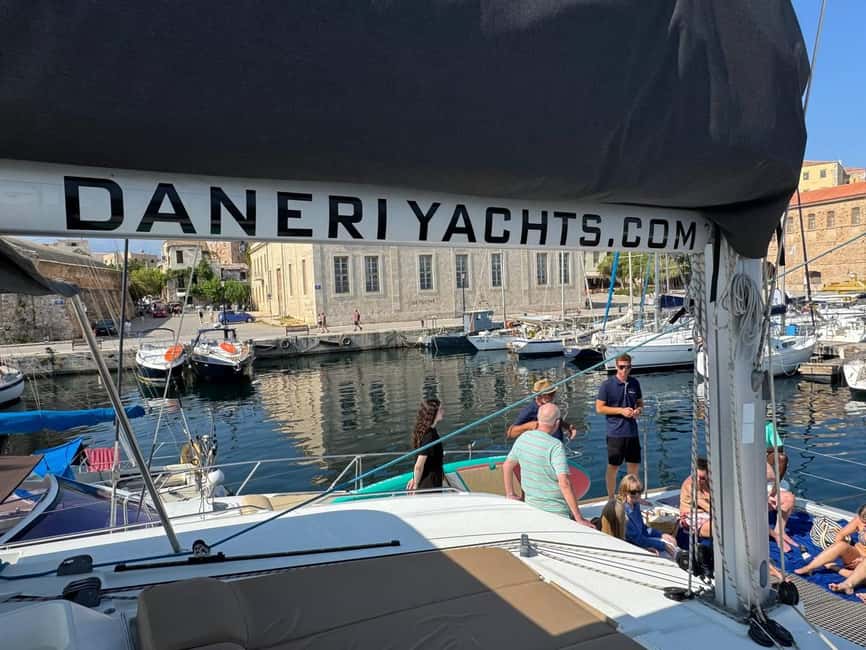 Chania Old Port: All-inclusive Catamaran Trip Agioi Theodori - Four hours beside the protected island