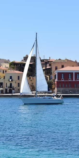 Chania: Private Sailing Cruise with Snorkel, Lunch & Drinks - Maherida Bay and turquoise water