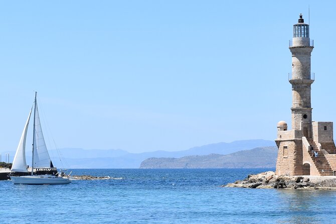 Chania shared Sailing cruise in a small group - The small-island swimming stop