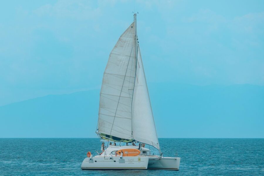 Corfu: Half Day Private Cruise on Lagoon Catamaran - Leaving Marina Gouvia for Corfu’s northeast coast