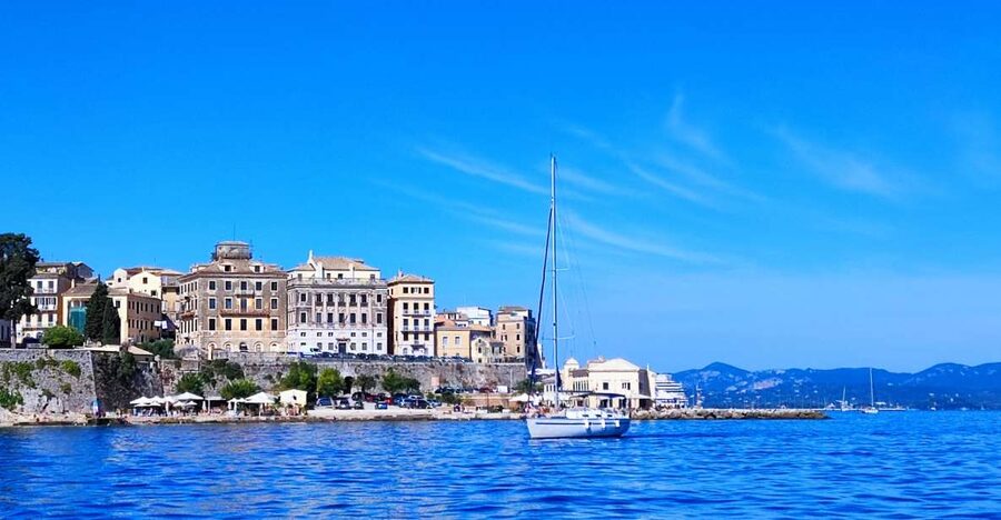 Corfu: Half-day Private Cruise with Sailing Yacht - Corfu Old Town and the Old Fortress from the water