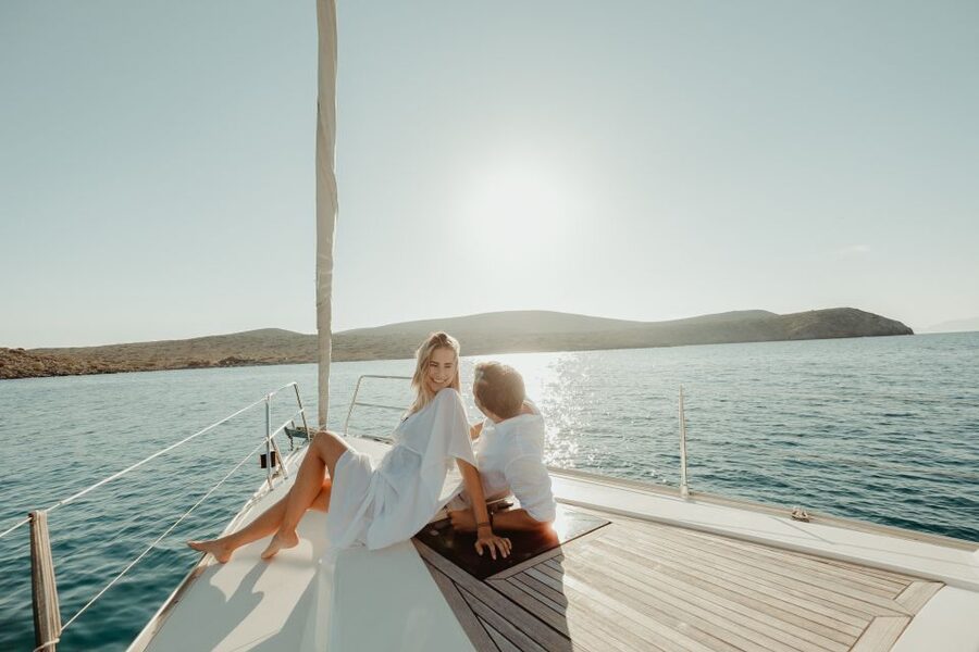 Dia Island: Semi-Private Full Day Sailing Trip with meal - Sailing north from Heraklion’s Venetian port