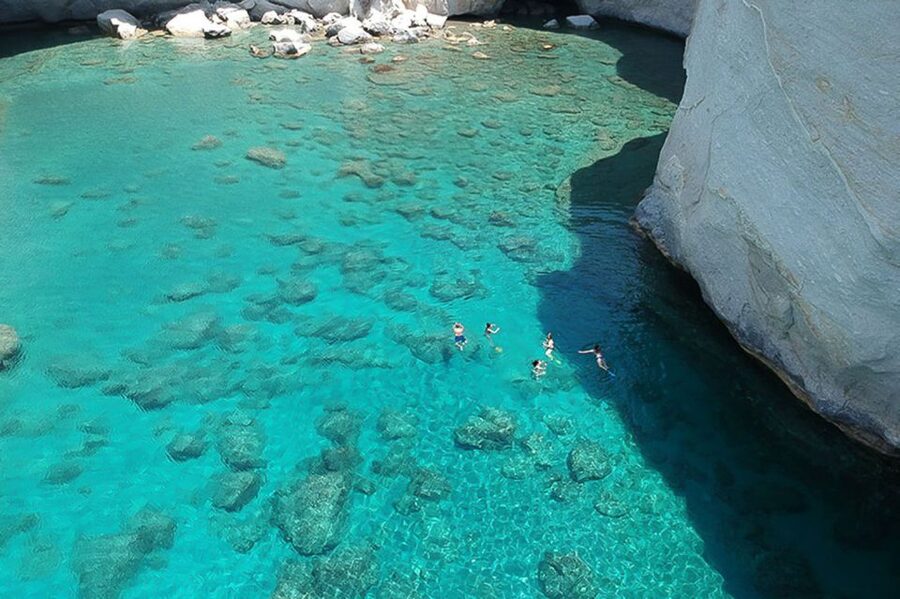 From Adamas: Milos and Poliegos Catamaran Cruise with Lunch - Poliegos brings an uninhabited island first