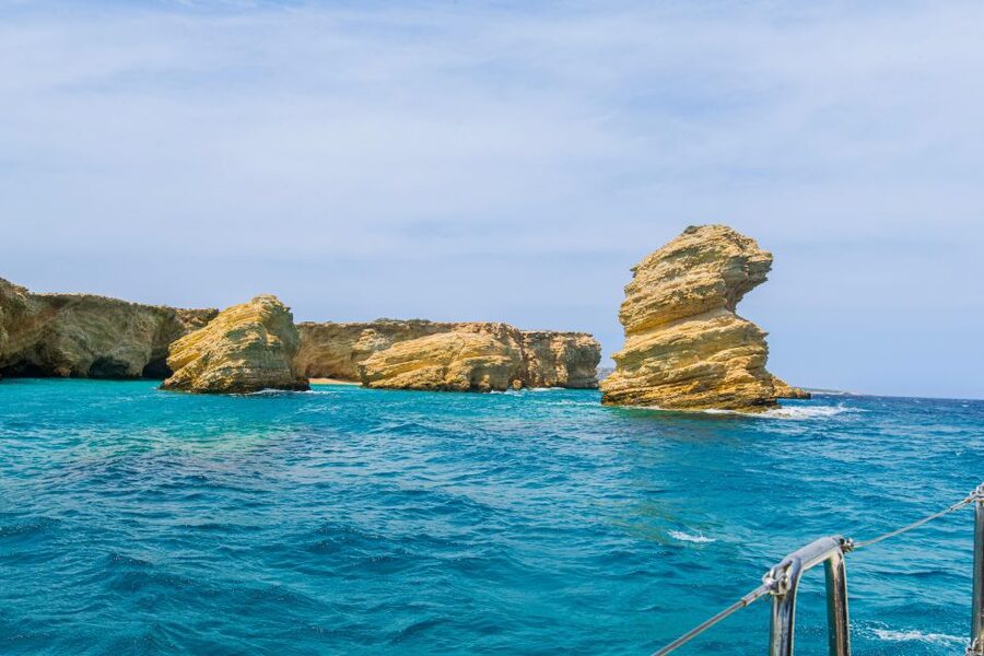 From Paros: Koufonisia & Naxos Sailing Cruise with Lunch - Pezoulia Bay, your first swim in Kato Koufonisi