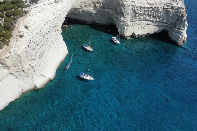 Full day private sailing cruise around Milos island - Agios Dimitrios ends the day gently