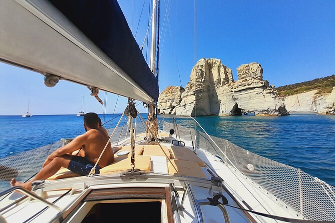 Full day private sailing cruise around Milos island - Agathia Beach offers a quiet first swim