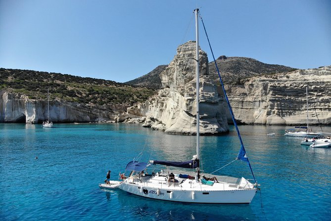Full day sailing cruise on the West side of Milos island - Agathia Beach and the first swim of the day