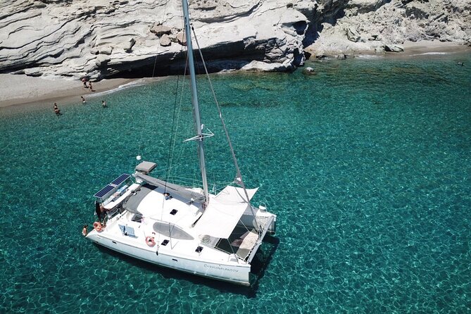 Half day Catamaran Morning Cruise in Kleftiko - From Adamantas to Arkoudes and Cape Vani
