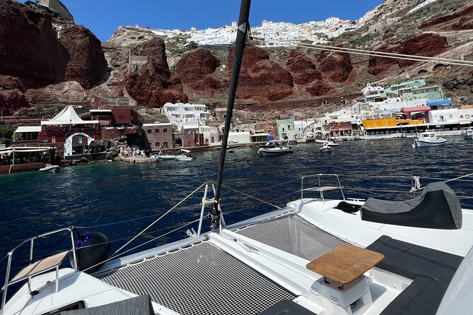 Half-Day Tailor-made Private Catamaran Cruise in Santorini - Why seeing Santorini from a catamaran changes the day