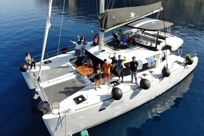 Half-Day Tailor-made Private Catamaran Cruise in Santorini - The Akrotiri lighthouse is a passing view, not a shore visit