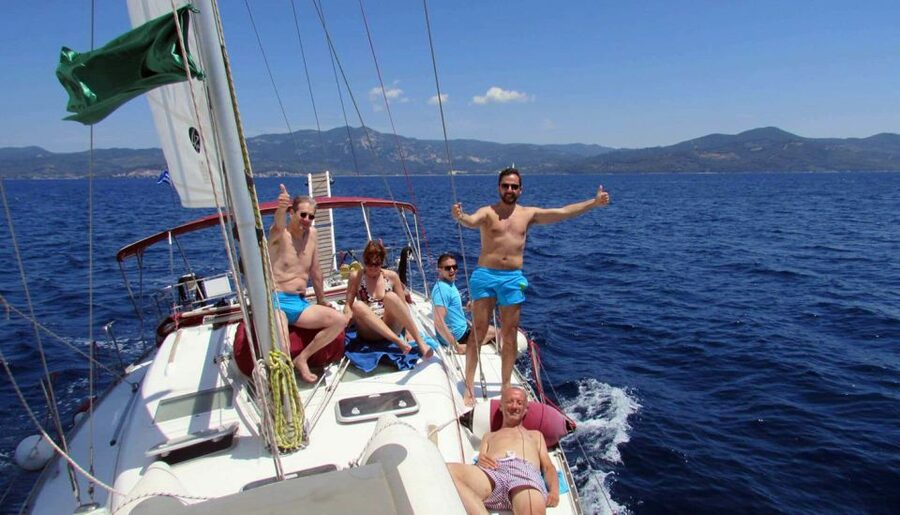 Halkidiki: 7 Hours Private Cruise with Sailing Boat - Lemos beach, a narrow strip of sand