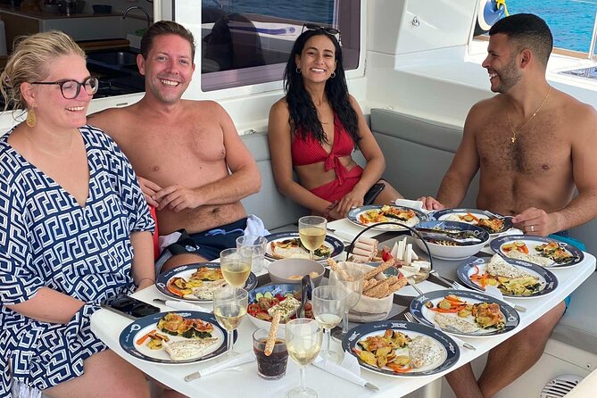 Heraklion: Dia Island Catamaran Cruise with Water Toys - A Mediterranean lunch served onboard
