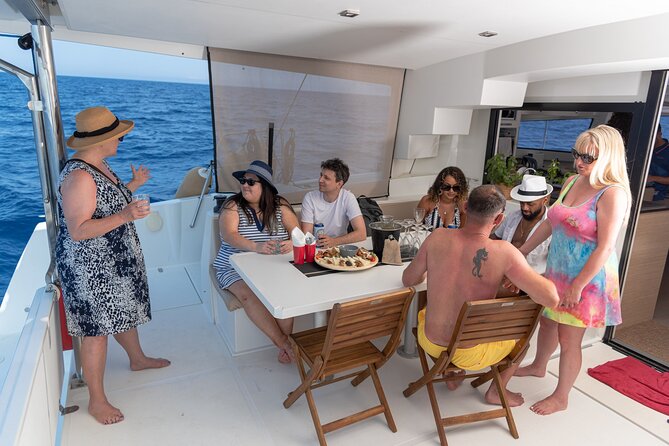 Hersonissos: Luxury Sunset Catamaran Cruise Sushi & Open Bar - Sushi, fruit, and the open bar