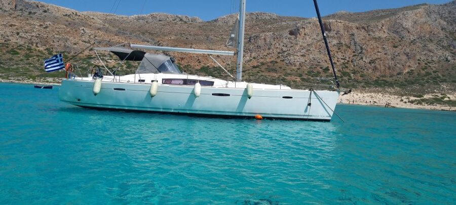 Kissamos: Balos and Gramvousa Private Sailing Trip with Meal - Leaving Kissamos Port on Izabela