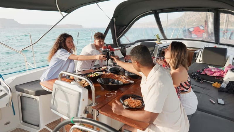 Kissamos: Balos & Gramvousa Luxury Catamaran Cruise - The first 90 minutes along Crete’s west coast