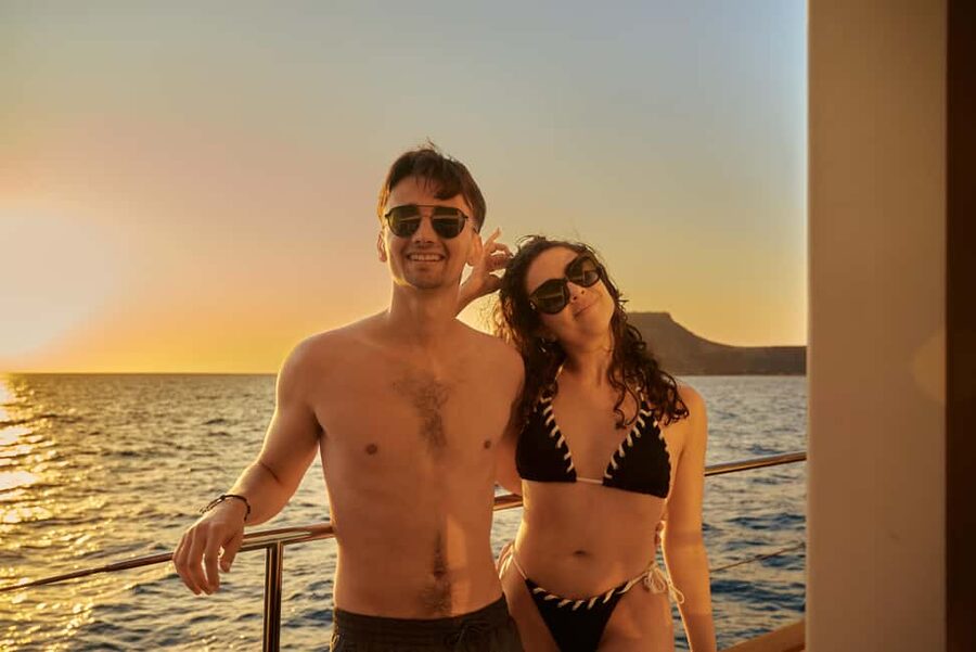 Kissamos: Catamaran Balos Sunset Cruise with Sushi & Drinks - Agios Sozon: Swimming, Snorkeling, and a Quiet Cove