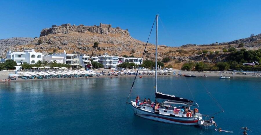 Lindos: Sailboat Cruise with Prosecco and more - Agathi caves and a second chance to snorkel