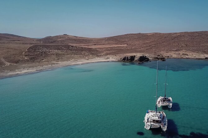 Luxury Catamaran Semi private cruise with meals & drinks and transportation. - Seeing Delos from the sea