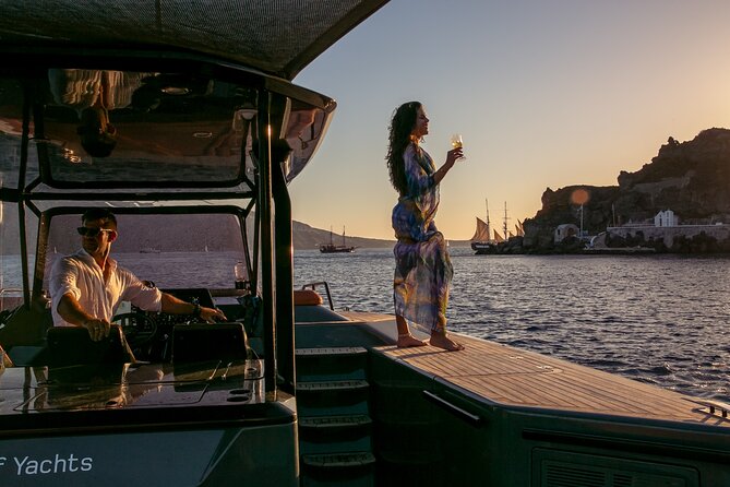 Luxury Private Power Catamaran Tour in Santorini - Santorini Volcano and the warm water area