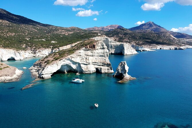 Milos caves snorkelling Catamaran Cruise in a small group - Kalogries gives you an easy first swim
