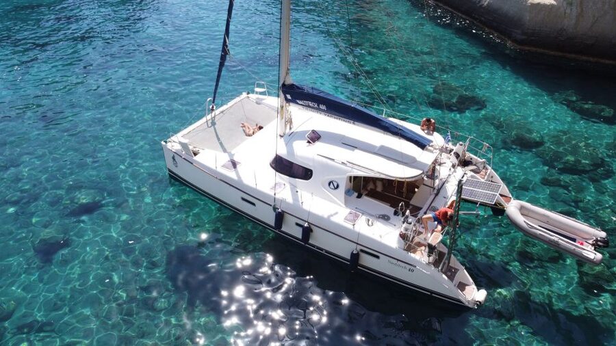 Milos: Full day Milos and Poliegos Catamaran Cruise - Gerakas combines lunch with another swim