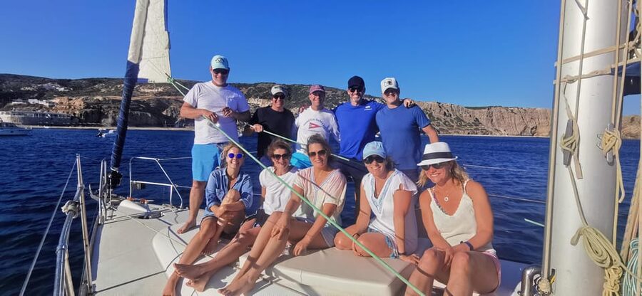 Milos: Full-Day Sailboat Cruise with Food and Open Bar - Gerakas Beach brings lunch and another swim