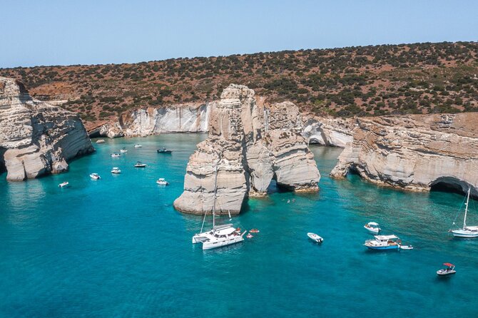 Milos Private Full Day Catamaran Cruise with Lunch and Drinks - Leaving Adamas at 10 a.m.