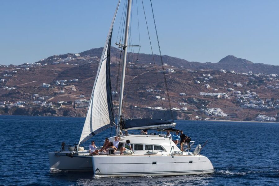 Mykonos: Catamaran Cruise With Meal and Drinks - Rhenia’s cove is the main event