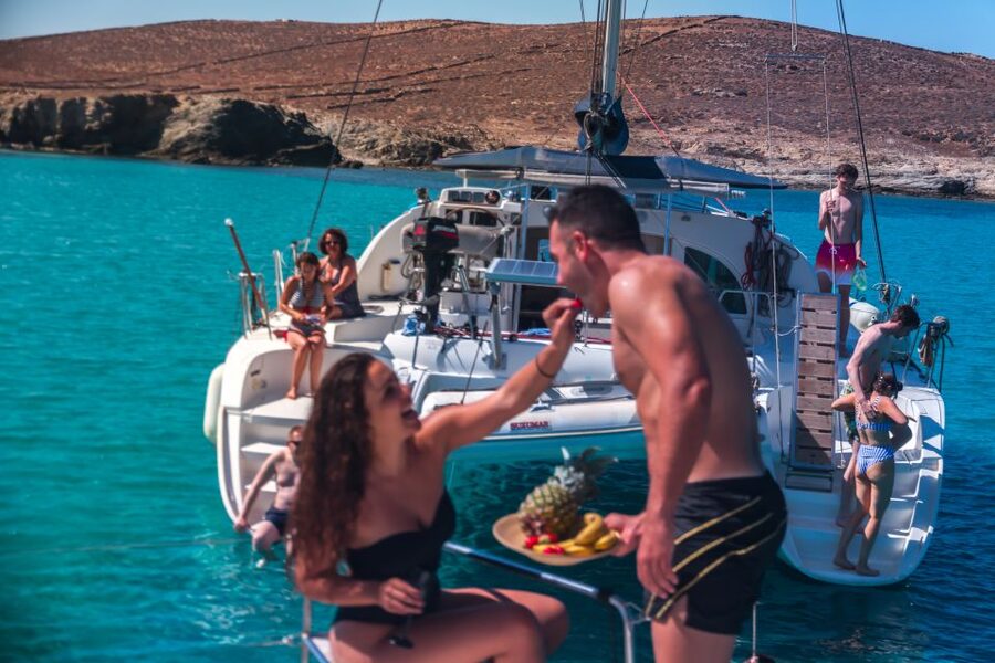 Mykonos: Catamaran Cruise With Meal and Drinks - Choosing a morning or sunset departure