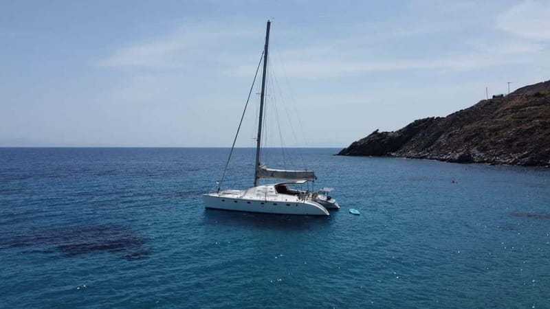 Mykonos: Catamaran Cruises with Lunch and Drinks - Swimming in clear water and using the gear