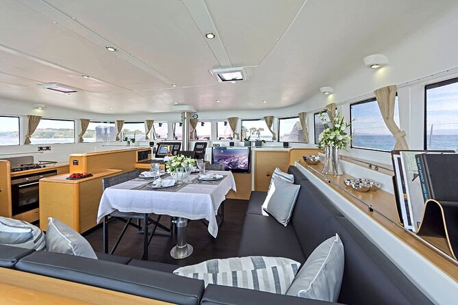 Mykonos Catamaran Premium Day-Sunset Tours 8-flavor Meal & Drinks - Delos from the water, not from the ruins