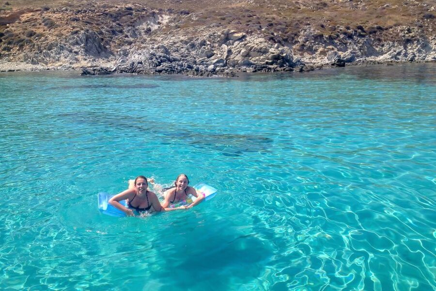Mykonos: Yacht Cruise to Rhenia and Guided Tour of Delos - Rhenia: swimming beside an empty island