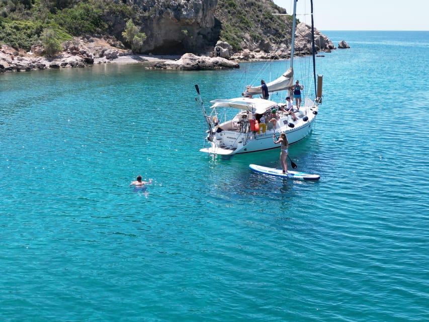 Nafplio Sun Sail Cruises | Semi-Private Half Day | Full Meal - Leaving Nafplio Old Port at an easy pace