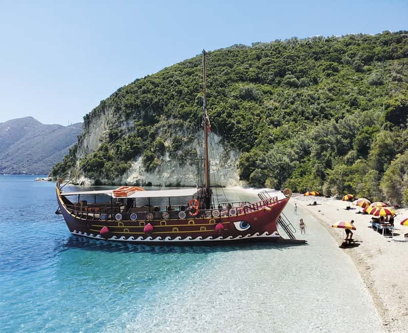 Nydri: Sailing Through History. Daily Cruise with Beach BBQ - Swimming inside Papanikolis Cave