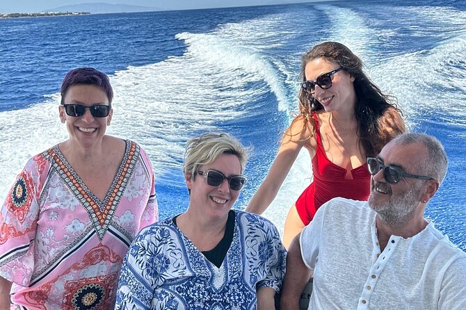 Private Caldera Cruise with Motor Yacht in Santorini - White Beach and a second chance to swim
