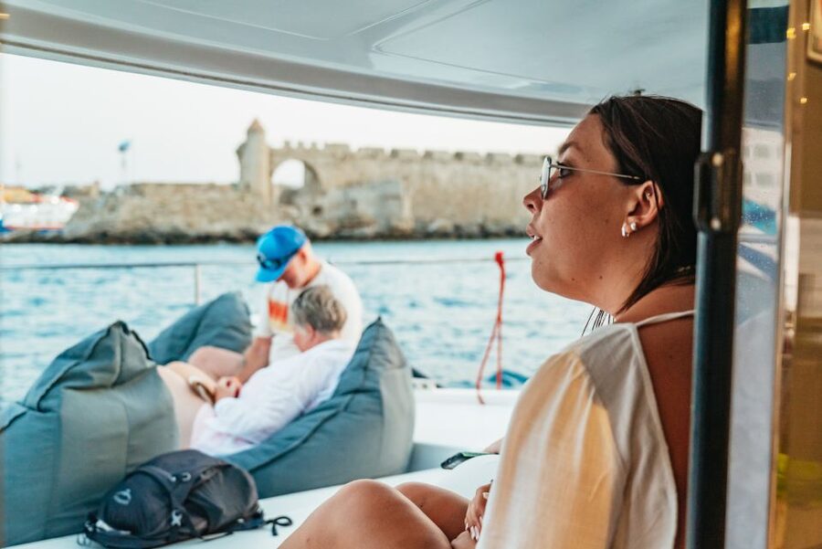 Rhodes: Sunset Catamaran Cruise with Dinner Buffet & Drinks - Simple ways to have a better evening