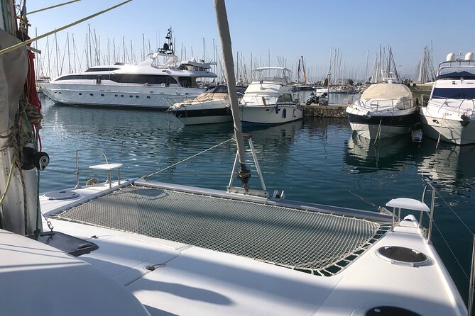 Sailing Catamaran day cruise - Rhodes with lunch & drinks - Greek food, mezedes, beer, and wine on board