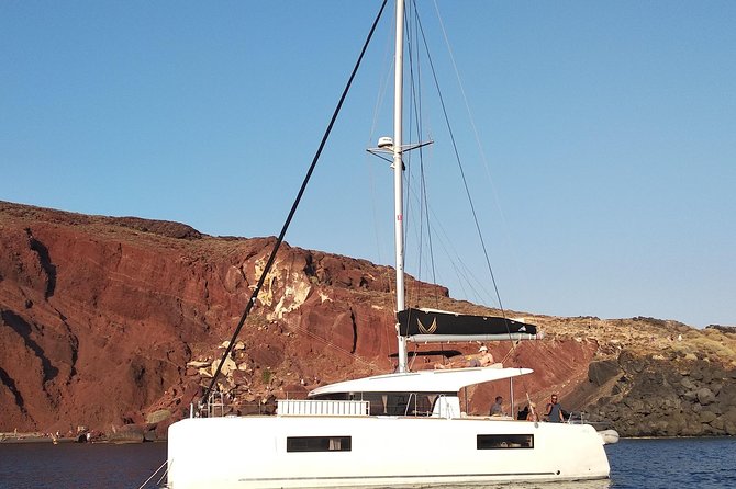 Santorini All-inclusive Private Catamaran Cruise - Vlychada Port begins the five-hour route