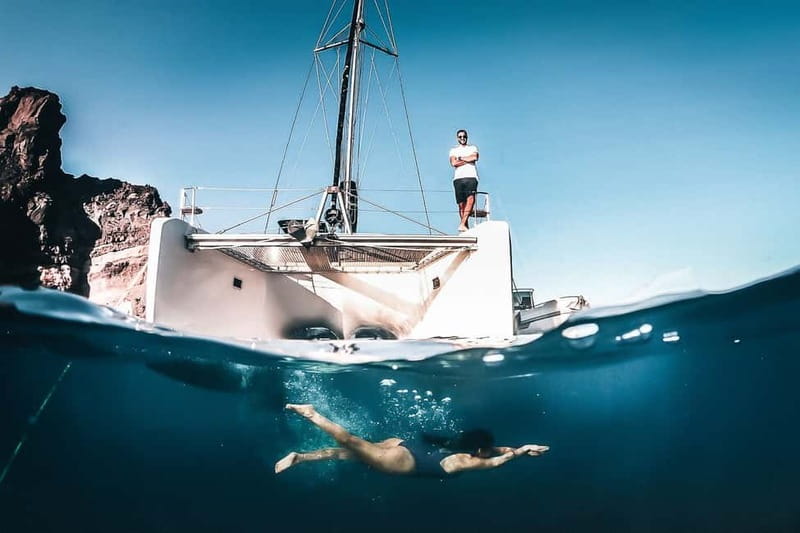 Santorini: All-Inclusive Private Catamaran Experience - Red Beach and White Beach from the water